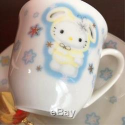 Hello Kitty 25th Anniversary Tea Cup Pair Set Rabbit Bee 1999 Sanrio JP New F/S