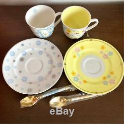 Hello Kitty 25th Anniversary Tea Cup Pair Set Rabbit Bee 1999 Sanrio JP New F/S