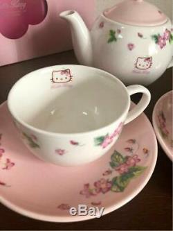Hello Kitty Teapot Teacup Saucer Set Cutie Series Kanesho Pottery Sanrio 2001 JP
