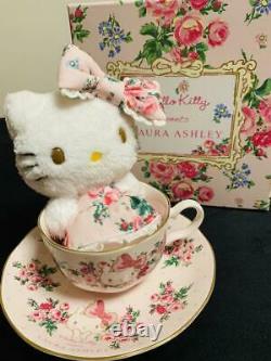 Hello Kitty meets LAURA ASHLEY Plush Doll stuffed Rosa mascot Tea cup set Sanrio