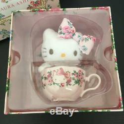Hello Kitty meets LAURA ASHLEY Tea cup set & Mascot Plushie Doll RARE Sanrio