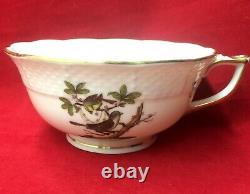 Herend Porcelain Set of 6 Rothschild Bird Teacup 2 Cups Butterflies Insects 734
