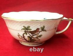 Herend Porcelain Set of 6 Rothschild Bird Teacup 2 Cups Butterflies Insects 734