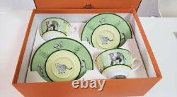 Herme's Africa Series? Tea cup & saucer 2 sets? With Box? New