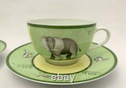 Herme's Africa Series? Tea cup & saucer 2 sets? With Box? New