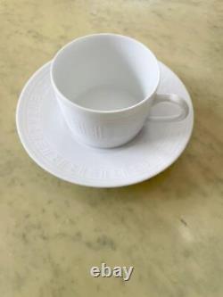 Hermes Aegean Soleil Tea Cup and Saucer white porcelain coffee Egee