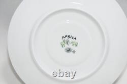Hermes Africa Tea Cup and Saucer 2 set Green porcelain coffee animal R330