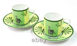 Hermes Africa Tea Cup and Saucer Set of 2