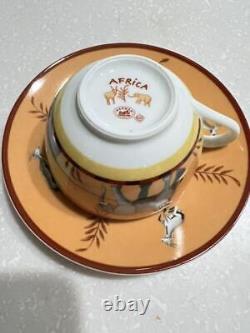 Hermes Africa Tea Cup and saucer 2 set orange porcelain tableware coffee