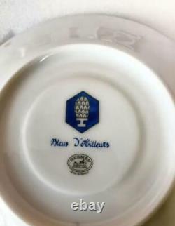 Hermes Bleus D'Ailleurs Tea Cup Saucer 2Set Tableware Authentic Discontinued