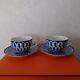 Hermes Bleus D'Ailleurs Tea Cup and Saucer 2 set 200ml Blue Porcelain Coffee
