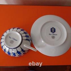 Hermes Bleus D'Ailleurs Tea Cup and Saucer 2 set 200ml Blue Porcelain Coffee