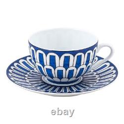 Hermes Bleus d'Ailleurs Tea Cup and Saucer 2 set blue porcelain coffee 200 ml