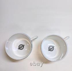 Hermes CHAINE D'ANCRE PLATINUM Tea Cup & Saucer pair Unused No box