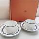 Hermes Chaine D'ancre Cup and Saucer 2 set blue coffee dinnerware