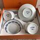 Hermes Chaine D'ancre Tea Cup and Saucer Set 2 blue coffee