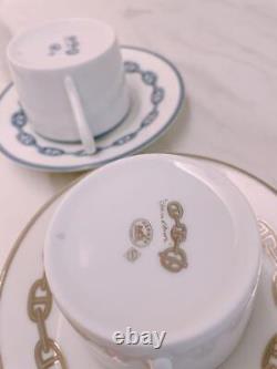 Hermes Chène d'Ancle tea cup saucer set of 2
