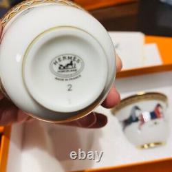 Hermes Cheval d'Orient Porcelain Mini Cup 2 pairs set Tableware