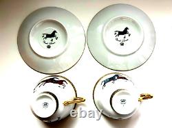 Hermes Cheval d'Orient Tea Cup Saucer Tableware 2 set Horse Auth New withbox