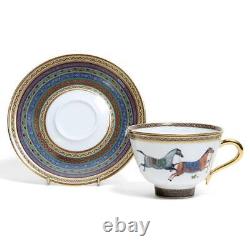 Hermes Cheval d'Orient Tea Cup and Saucer 2 set No. 4 porcelain coffee