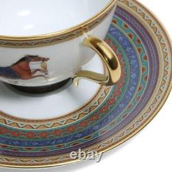 Hermes Cheval d'Orient Tea Cup and Saucer 2 set No. 4 porcelain coffee