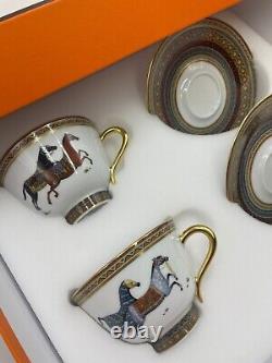 Hermes Cheval d'Orient Tea Cup and Saucer 2 set porcelain coffee? Morning