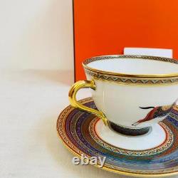 Hermes Cheval d'Orient Tea Cup and Saucer 2 set porcelain coffee No. 4 No. 6