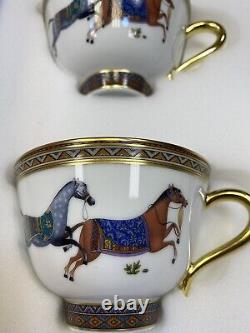 Hermes Cheval d'Orient Tea Cup and Saucer Brand New (Two sets)
