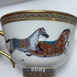 Hermes Cheval d'Orient Tea Cup and Saucer porcelain coffee 2 Set