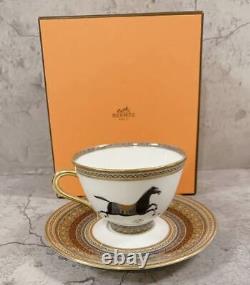 Hermes Cheval d Orient tea coffee Cup Saucer Tableware Authentic item Japan