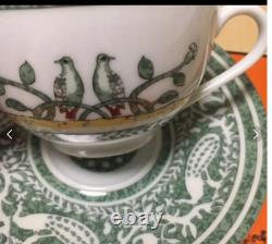 Hermes Early America Tea Cup & Saucer 2 Customer Set Used