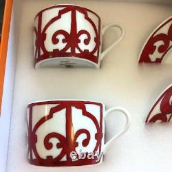 Hermes Guadalquivir Red Tea Cup Saucer Tableware 2 set Ornament Coffee Auth New