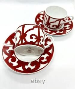 Hermes Guadalquivir Red Tea Cup Saucer Tableware 2 set Ornament Coffee Auth New