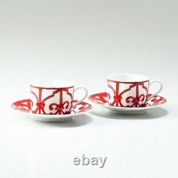 Hermes Guadalquivir Red Tea Cup Saucer Tableware 2 set Ornament Porcelain NEW