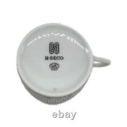 Hermes H Deco Tea Cup & Saucer Set of 2 Tableware Black × White