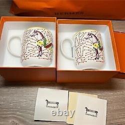Hermes Hippomobile Mug Cup and Saucer 2 set porcelain dinnerware coffee tea