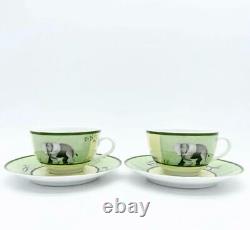 Hermes L'Afrique Africa Coffee Tea Cup Saucer 2Set Tableware Authentic withBox