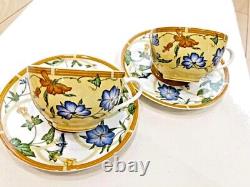 Hermes La Siesta Demitasse Tea Cup and Saucer 2 set porcelain Unused Discontinue