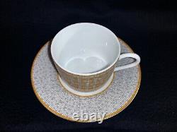 Hermes MOSAIQUE AU 24 Gold Tea Cup and Saucer Set
