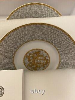 Hermes Mosaique Set Of 2 with Saucers. Brand New With Receipt