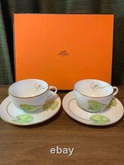 Hermes Nile Tea Cup and Saucer 2 set porcelain dinnerware coffee Nil lotus