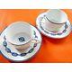 Hermes PARIS Porcelain Tea Cup & Saucer Pair Set Chaine d'Ancre Blue No Box