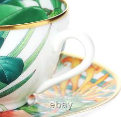 Hermes Passifolia Tea Cup Saucer Tableware 2 set Green Botanical Coffee Cafe New