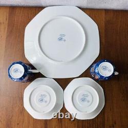 Hermes Pierres d'Orient et d'Occident Teacup Saucer 2 set & Plate Blue Porcelain