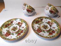 Hermes Porcelain Pythagore Tea Cup Saucer Tableware 2 set Green Red Ornament New
