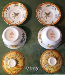 Hermes Porcelain Siesta Asian Tea Cup Saucer Tableware Yellow 2 set Ornament New