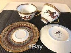Hermes Porcelain Tea Cup Saucer 2 set Cheval d'Orient Horse Tableware New Unused