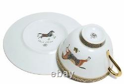 Hermes Porcelain Tea Cup Saucer Cheval d'Orient Horse Tableware 2 set New No, 4