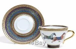 Hermes Porcelain Tea Cup Saucer set Cheval d'Orient Horse Tableware Ornament New