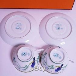 Hermes Porcelain Tea Cup Saucer set Toucans Tableware Dish Plate Bird Ornament